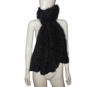 BETSEY JOHNSON Large Black Winter Scarf With Sequin Details